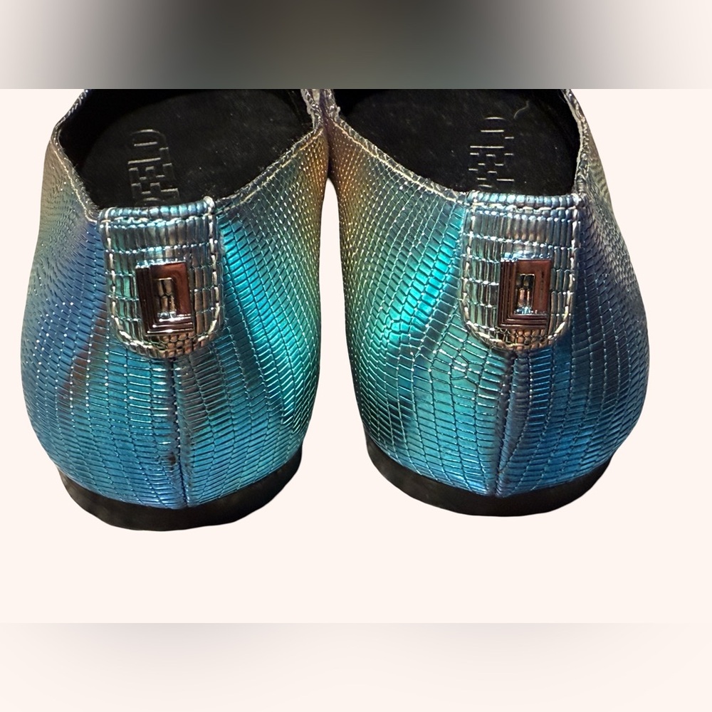 Karl Lagerfeld NWT Various Sizes Silver Iridescent Elegance Flats Loafer (SH005) - Picture 6 of 8